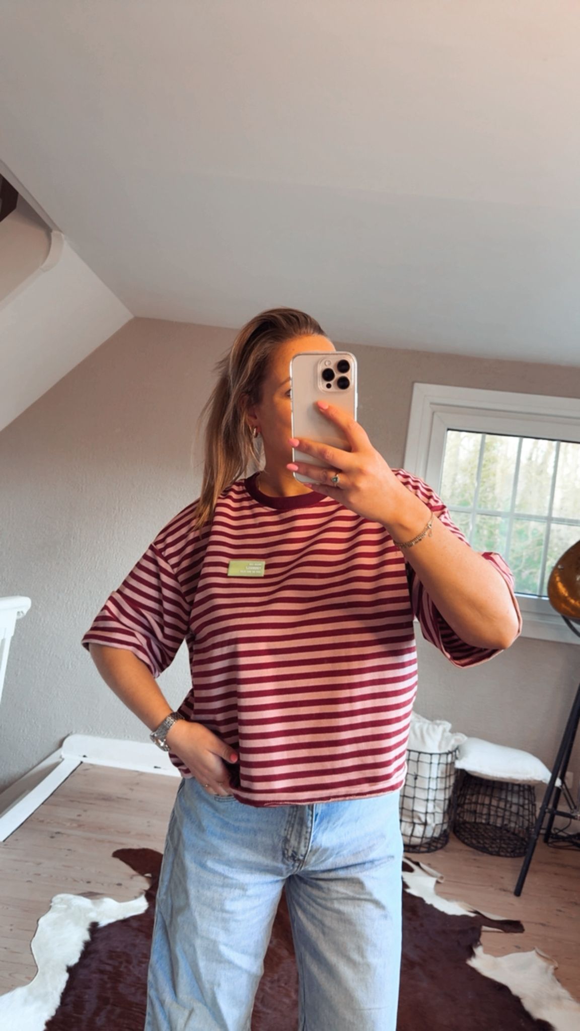 Tshirt bordeaux roze