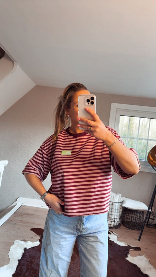Tshirt bordeaux roze