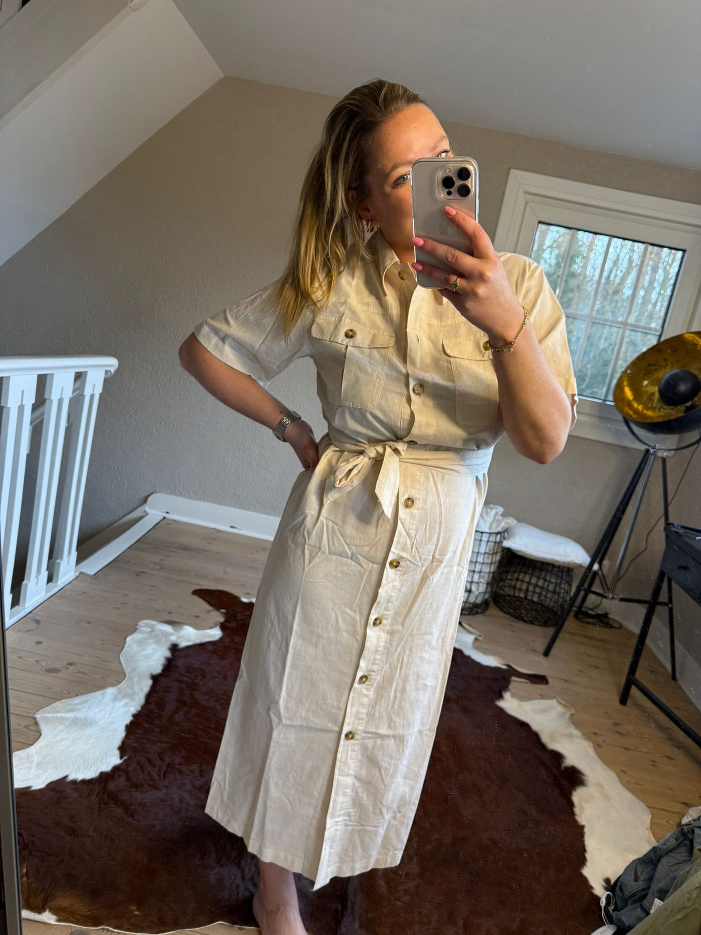 Lang kleed beige