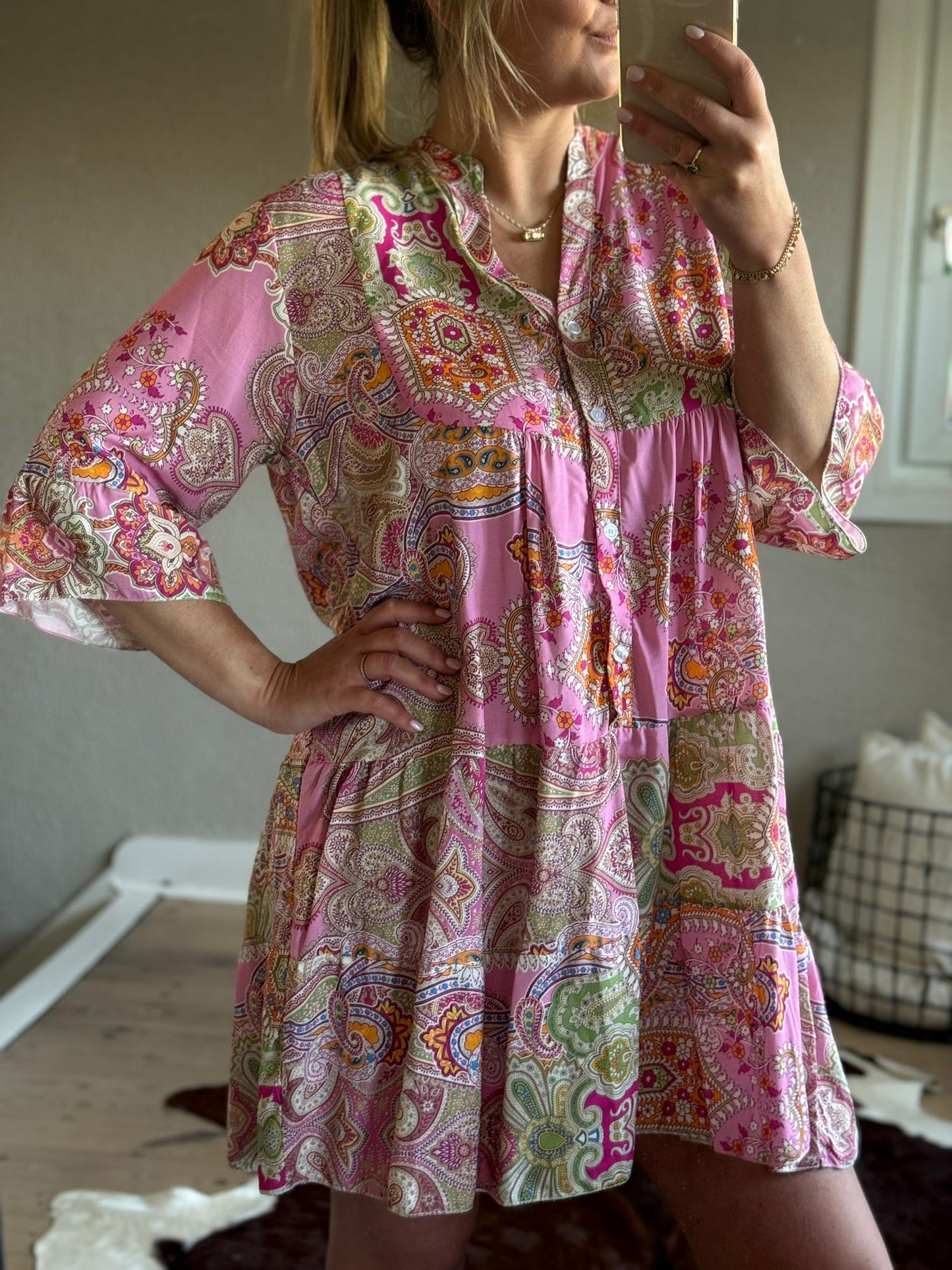 Ibiza Paisley Dress – Pink