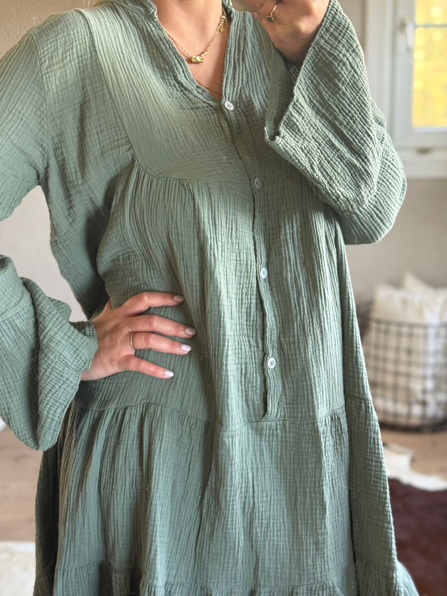 Ibiza Tetra Dress kaki – Oversized