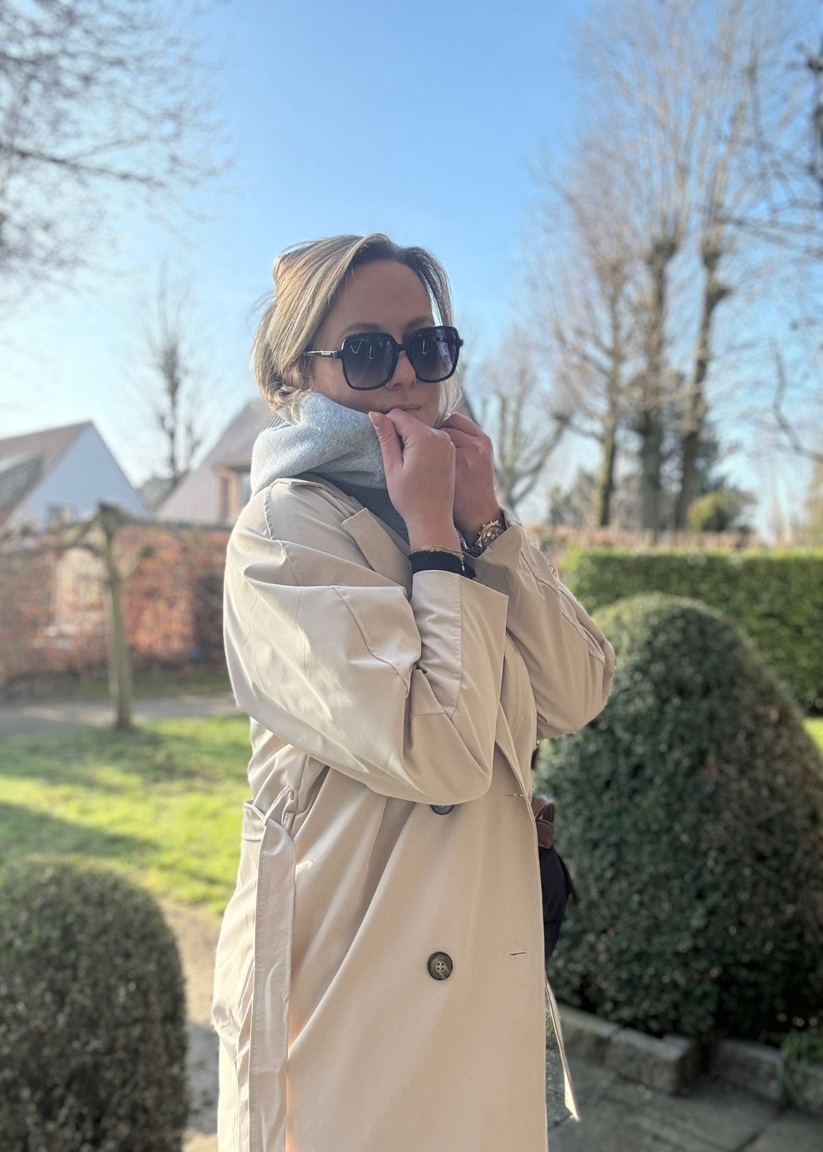 Trenchcoat hoodie beige TU