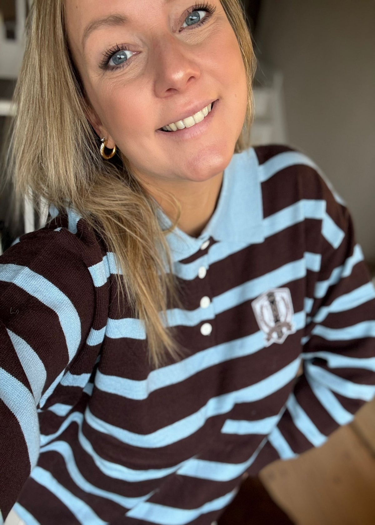 Polo bruin gestreept TU